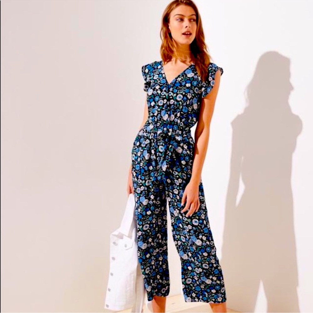 LOFT Floral Jumpsuit